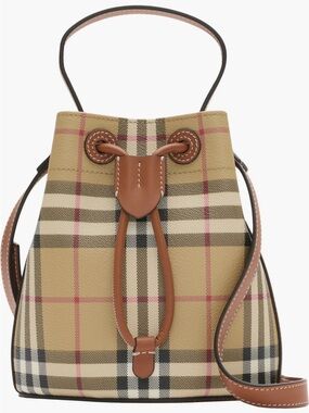 Burberry mini check bucket bag